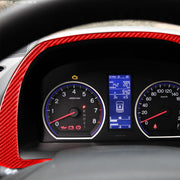 For Honda CRV 2007-2011 Carbon Fiber Car Dashboard Frame Decorative Sticker,Left and Right Drive Universal (Red)