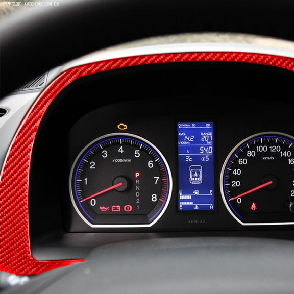For Honda CRV 2007-2011 Carbon Fiber Car Dashboard Frame Decorative Sticker,Left and Right Drive Universal (Red)
