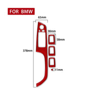 5 PCS Set for BMW 3 Series E90 Carbon Fiber Car Left Driving Lifting Panel Decorative Sticker with Folding, Diameter: 37.8cm(Red)
