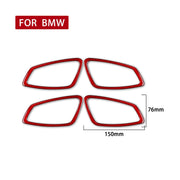 4 PCS Set for BMW 3 Series E90 Carbon Fiber Car Door Handle Decorative Sticker,Left and Right Drive(Red)