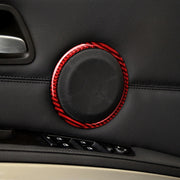 2 PCS Set for BMW 3 Series E90 Carbon Fiber Car Horn Circle Decorative Sticker (Red)