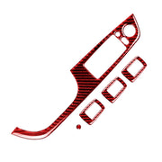 5 PCS Set For BMW 3 Series E90 Carbon Fiber Car Left Drive Window Lift Panel Decorative Sticker, Diameter: 35.8cm (Red)