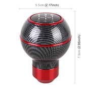 Universal Car Carbon Fiber Texture Metal Gear Shift Knob (Red)