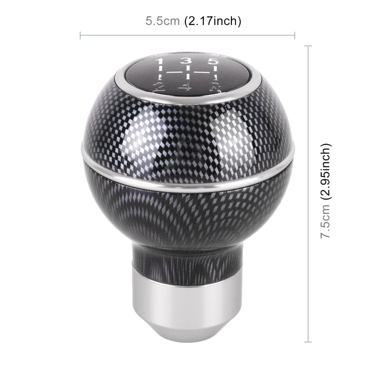 Universal Car Carbon Fiber Texture Metal Gear Shift Knob (Silver)