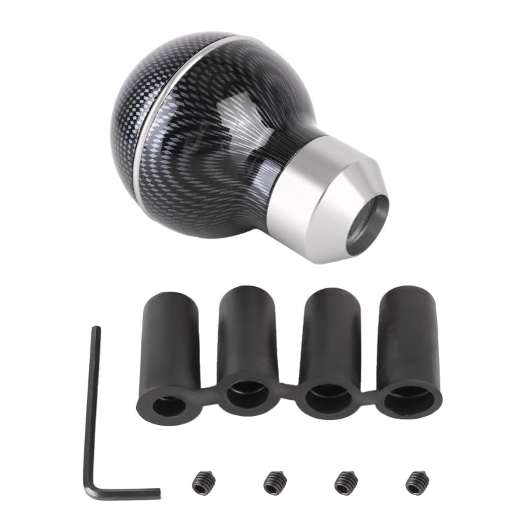 Universal Car Carbon Fiber Texture Metal Gear Shift Knob (Silver)