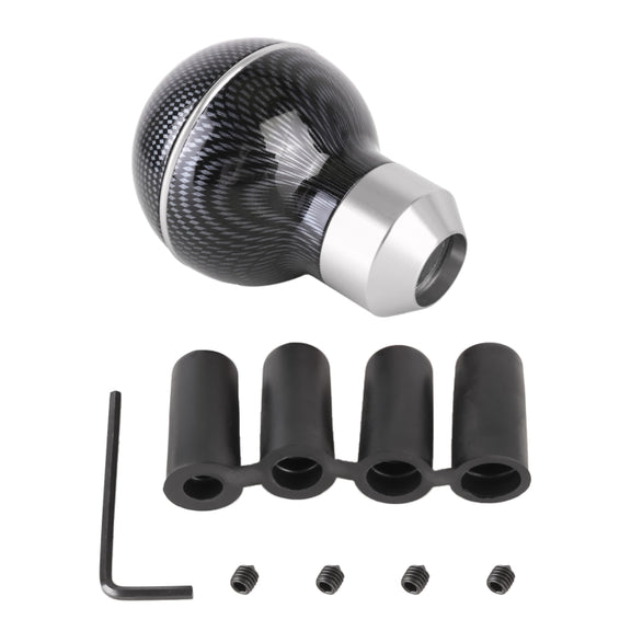 Universal Car Carbon Fiber Texture Metal Gear Shift Knob (Silver)