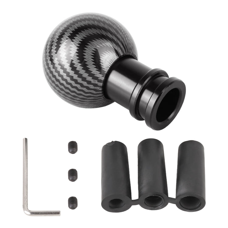 Universal Car Carbon Fiber Texture Metal Gear Shift Knob (Black)