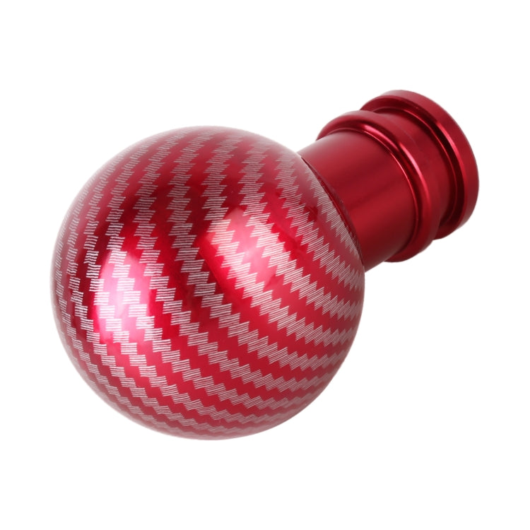 Universal Car Carbon Fiber Texture Metal Gear Shift Knob (Red)