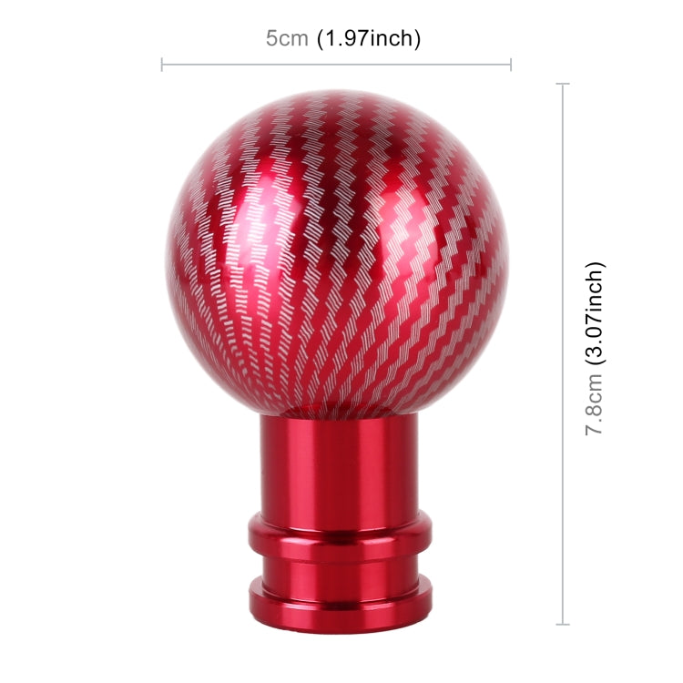 Universal Car Carbon Fiber Texture Metal Gear Shift Knob (Red)