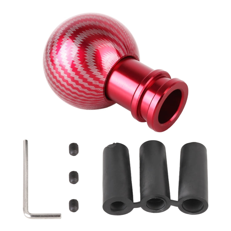 Universal Car Carbon Fiber Texture Metal Gear Shift Knob (Red)