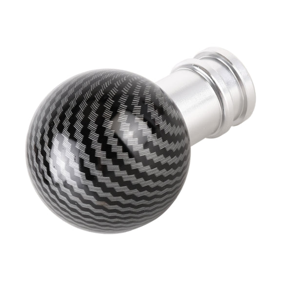 Universal Car Carbon Fiber Texture Metal Gear Shift Knob (Silver Black)