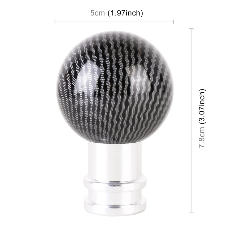Universal Car Carbon Fiber Texture Metal Gear Shift Knob (Silver Black)