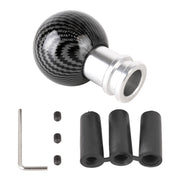 Universal Car Carbon Fiber Texture Metal Gear Shift Knob (Silver Black)