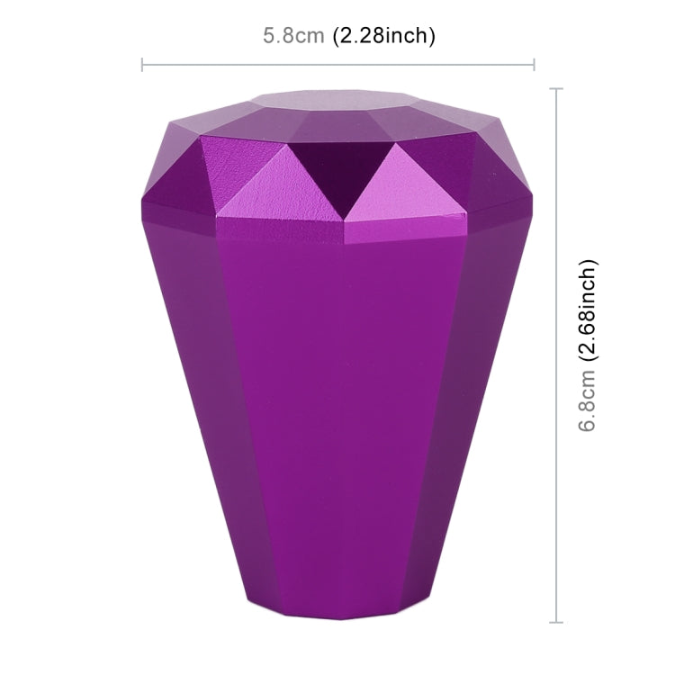 Universal Car Diamond Shape Metal Gear Shift Knob (Purple)