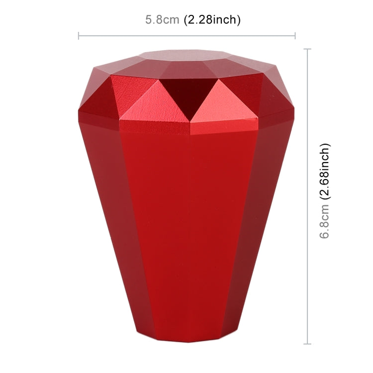 Universal Car Diamond Shape Metal Gear Shift Knob (Red)