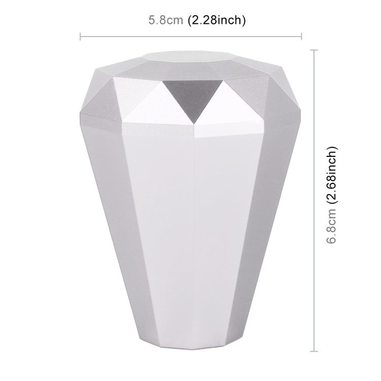 Universal Car Diamond Shape Metal Gear Shift Knob (Silver)