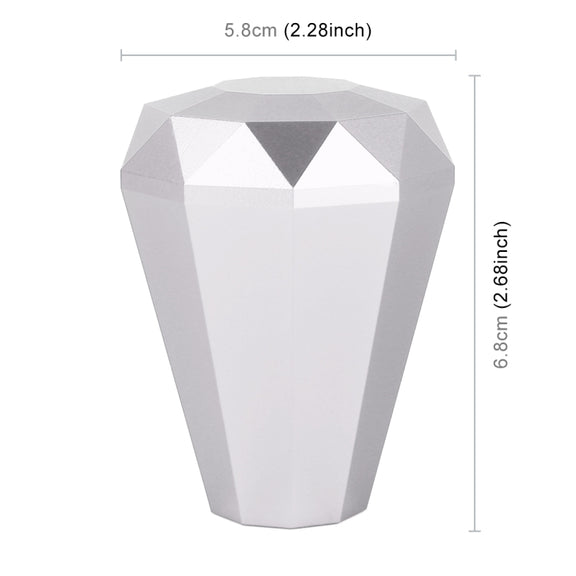 Universal Car Diamond Shape Metal Gear Shift Knob (Silver)