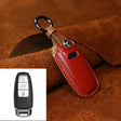 For Audi Series Car Cowhide Leather Key Protective Cover Key Case, C Version 2018 and Above (Red) - Car Key Cases by PMC Jewellery | Online Shopping South Africa | PMC Jewellery | Buy Now Pay Later Mobicred