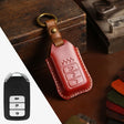 For Honda Car Cowhide Leather Key Protective Cover Key Case, Three Keys Tailgate Version (Red) - Car Key Cases by PMC Jewellery | Online Shopping South Africa | PMC Jewellery | Buy Now Pay Later Mobicred