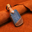 For Volkswagen Car Cowhide Leather Key Protective Cover Key Case, A Version(Blue) - Car Key Cases by PMC TechLife | Online Shopping South Africa | PMC TechLife | Buy Now Pay Later Mobicred