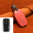 For Toyota Car Cowhide Leather Key Protective Cover Key Case, Two Keys Version (Red) - Car Key Cases by PMC TechLife | Online Shopping South Africa | PMC TechLife