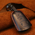 For Cadillac Car Cowhide Leather Key Protective Cover Key Case, Four Keys Version (Black) - Car Key Cases by PMC Jewellery | Online Shopping South Africa | PMC Jewellery | Buy Now Pay Later Mobicred