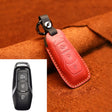 For Ford Old Style Car Cowhide Leather Key Protective Cover Key Case (Red) - Car Key Cases by PMC Jewellery | Online Shopping South Africa | PMC Jewellery | Buy Now Pay Later Mobicred