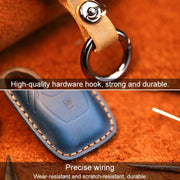 For Ford Old Style Car Cowhide Leather Key Protective Cover Key Case (Red)
