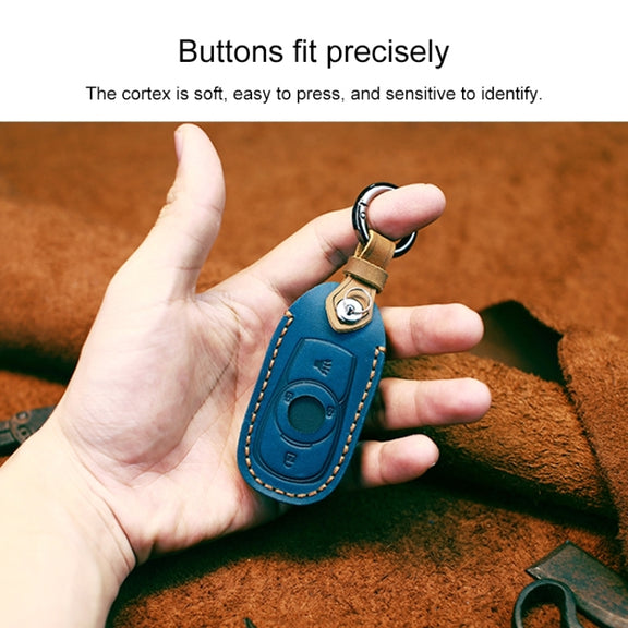 For Buick Car Cowhide Leather Key Protective Cover Key Case, Four Keys Version (Black)
