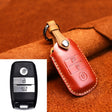For Kia Old Style Car Cowhide Leather Key Protective Cover Key Case (Red) - Car Key Cases by PMC Jewellery | Online Shopping South Africa | PMC Jewellery | Buy Now Pay Later Mobicred