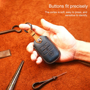 For Kia Old Style Car Cowhide Leather Key Protective Cover Key Case (Red)