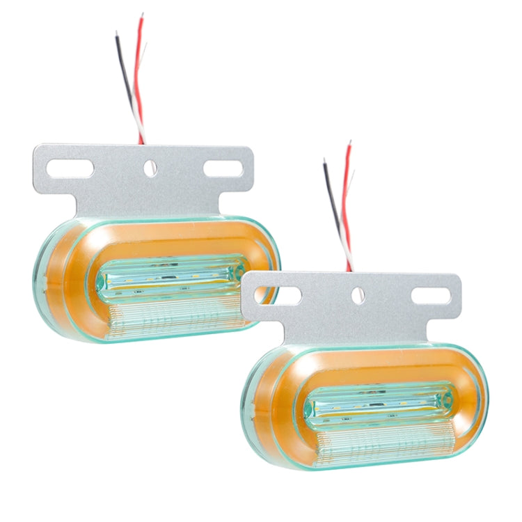 2 PCS 12V 12LED Car Oval Side Lamp(Yellow Light)