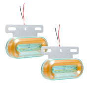 2 PCS 12V 12LED Car Oval Side Lamp(Yellow Light)