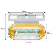 2 PCS 12V 12LED Car Oval Side Lamp(Yellow Light)
