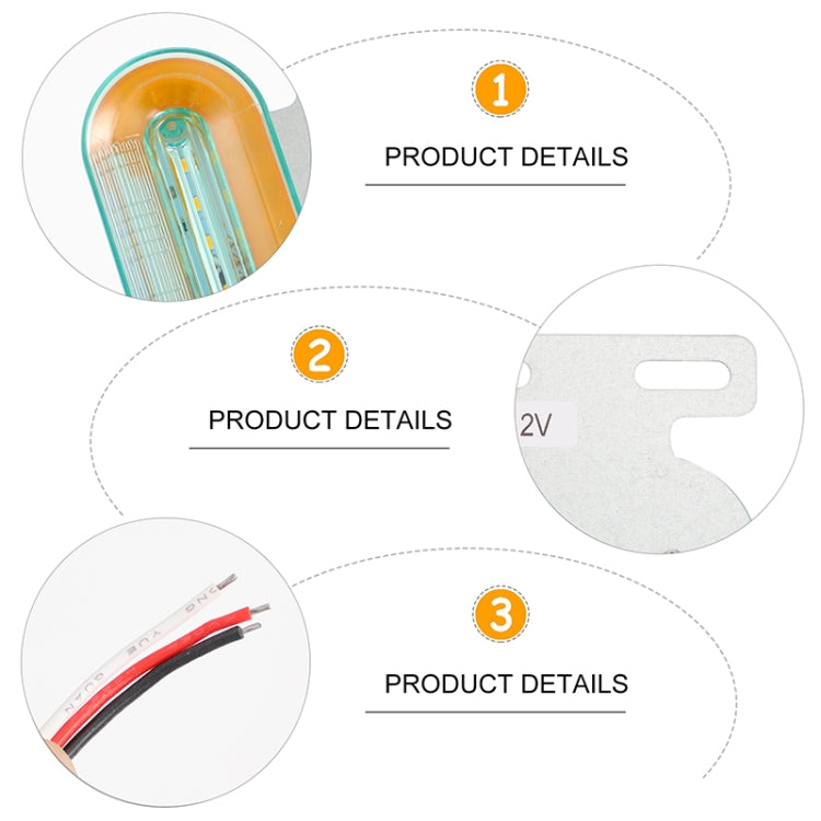 2 PCS 24V 12LED Car Oval Side Lamp (White Light)