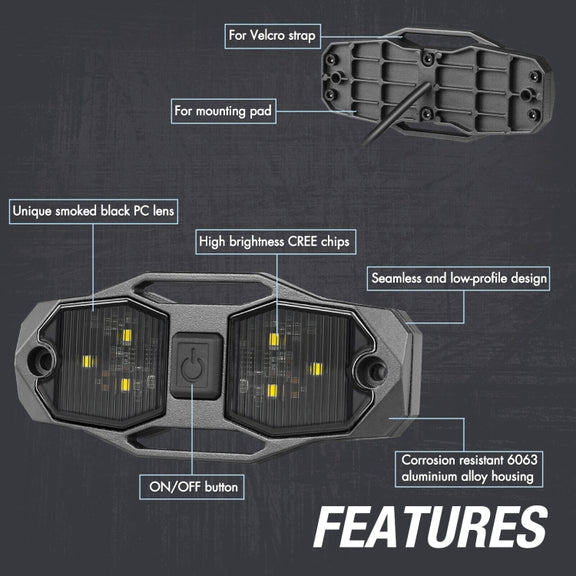 For UTV ATV Polaris RZR Golf Cart Motorcycle LED Guard Bar Light