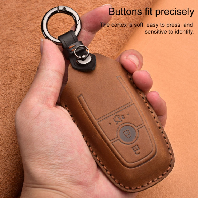 For Ford Car Cowhide Leather Key Protective Cover Key Case, Four Keys Version (Red)