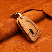 For Cadillac New Style Car Cowhide Leather Key Protective Cover Key Case (Brown)