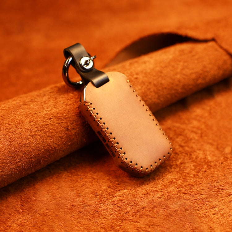 For Kia Car Cowhide Leather Key Protective Cover Key Case, Square Version (Brown)
