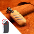 For Kia Car Cowhide Leather Key Protective Cover Key Case, Round Version (Brown) - free shipping - PMC Jewellery - Order now!