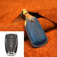 For Chevrolet Car Cowhide Leather Key Protective Cover Key Case, Four Keys Version (Blue) - Car Key Cases by PMC Jewellery | Online Shopping South Africa | PMC Jewellery | Buy Now Pay Later Mobicred
