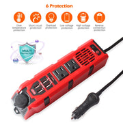 12V to 110V 200W Car Correction Sine Wave Inverter, US Plug