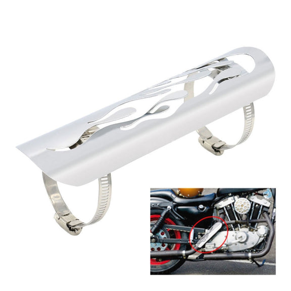 Motorcycle Modification Accessories Universal Retro Exhaust Pipe Heat Shield (Black)