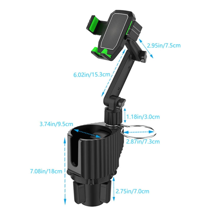 Car Beverage Rack Water Cup Mobile Phone Holder, Green