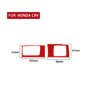2 PCS Set for Honda CRV 2007-2011 Carbon Fiber Car Central Control Card Box Panel Decorative Sticker, Left Drive (Red)