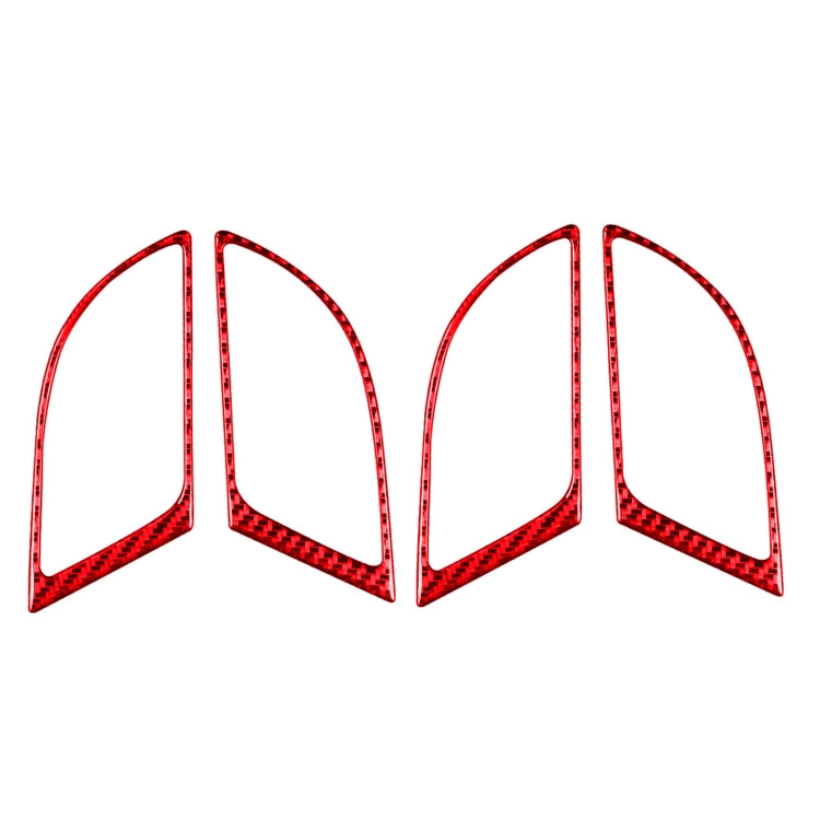 4 PCS Set for Honda CRV 2007-2011 Carbon Fiber Car Inner Handle Frame Decorative Sticker,Left and Right Drive Universal (Red)
