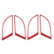 4 PCS Set for Honda CRV 2007-2011 Carbon Fiber Car Inner Handle Frame Decorative Sticker,Left and Right Drive Universal (Red)