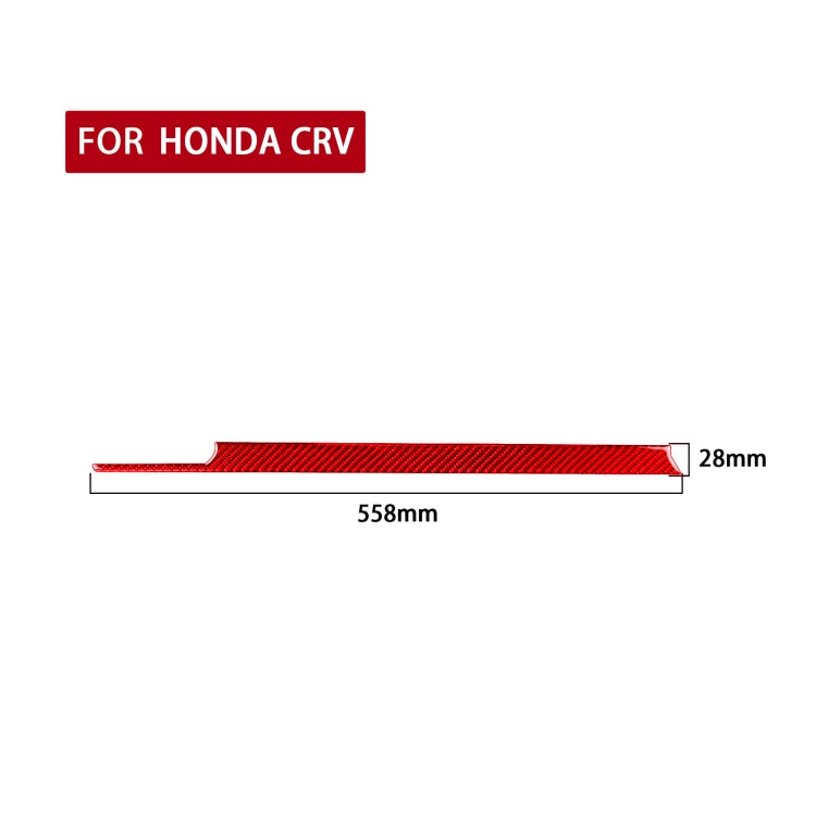 For Honda CRV 2007-2011 Carbon Fiber Car Co-pilot Center Control Trim Decorative Sticker,Right Drive (Red)