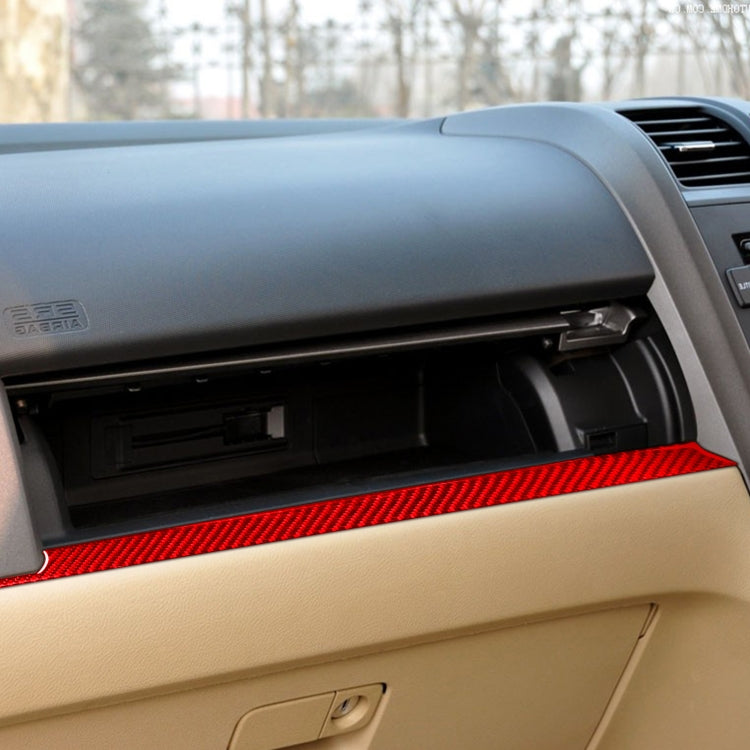 For Honda CRV 2007-2011 Carbon Fiber Car Co-pilot Center Control Trim Decorative Sticker,Right Drive (Red)