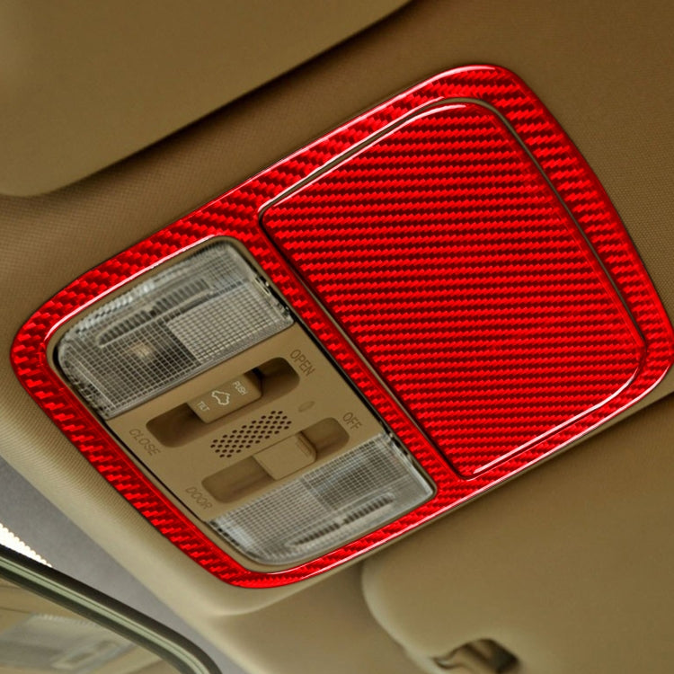 2 PCS Set  for Honda CRV 2007-2011 Carbon Fiber Car Front Reading Light Panel Decorative Sticker,Left and Right Drive Universal (Red)